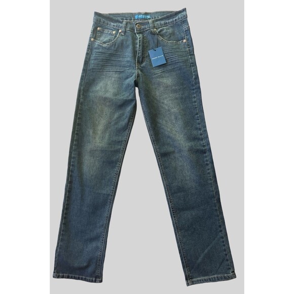 Perry Ellis Jeans Women’s 28x28 Blue Dark Wash Straight Leg Denim Pants NEW - Picture 1 of 4